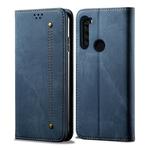 For Xiaomi Redmi Note 8 Denim Texture Casual Style Horizontal Flip Leather Case with Holder & Card Slots & Wallet(Blue)