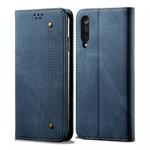 For Xiaomi Mi 9 Pro Denim Texture Casual Style Horizontal Flip Leather Case with Holder & Card Slots & Wallet(Blue)