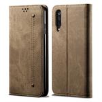 For Xiaomi Mi 9 Pro Denim Texture Casual Style Horizontal Flip Leather Case with Holder & Card Slots & Wallet(Khaki)