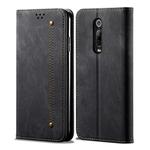 For Xiaomi Mi 9T / Redmi K20 Denim Texture Casual Style Horizontal Flip Leather Case with Holder & Card Slots & Wallet(Black)