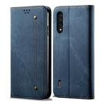 For Xiaomi Mi CC9e / Mi A3 Denim Texture Casual Style Horizontal Flip Leather Case with Holder & Card Slots & Wallet(Blue)