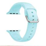 Single-color Silicone Buckle Strap Watch Band For Apple Watch Series 8&7 41mm / SE 2&6&SE&5&4 40mm / 3&2&1 38mm(Emerald Green)