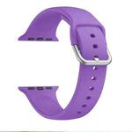 Single-color Silicone Buckle Strap Watch Band For Apple Watch Series 8&7 41mm / SE 2&6&SE&5&4 40mm / 3&2&1 38mm(Dark Purple)