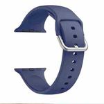 Single-color Silicone Buckle Strap Watch Band For Apple Watch Ultra 49mm / Series 8&7 45mm / SE 2&6&SE&5&4 44mm / 3&2&1 42mm(Navy Blue)