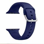 Single-color Silicone Buckle Strap Watch Band For Apple Watch Ultra 49mm / Series 8&7 45mm / SE 2&6&SE&5&4 44mm / 3&2&1 42mm(Midnight Blue)
