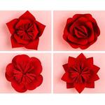 4 in 1 Flowers Creative Paper Cutting Shooting Props Flowers Papercut Jewelry Cosmetics Background Photo Photography Props