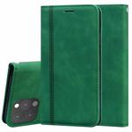 For iPhone 13 Pro Frosted Business Magnetic Horizontal Flip PU Leather Case with Holder & Card Slot & Lanyard (Green)