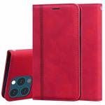 For iPhone 13 Pro Max Frosted Business Magnetic Horizontal Flip PU Leather Case with Holder & Card Slot & Lanyard (Red)