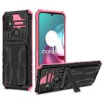 For Motorola Moto G30 Kickstand Armor Card Wallet Phone Case(Pink)