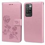 For Xiaomi Redmi 10 Rose Embossed Horizontal Flip PU Leather Case with Holder & Card Slots & Wallet(Rose Gold)