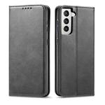 For Samsung Galaxy S21 5G Calf Texture Magnetic Horizontal Flip Leather Case with Holder & Card Slots & Wallet(Black)