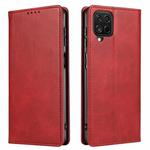 For Samsung Galaxy A42 5G Calf Texture Magnetic Horizontal Flip Leather Case with Holder & Card Slots & Wallet(Red)