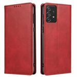 For Samsung Galaxy A52 5G / 4G Calf Texture Magnetic Horizontal Flip Leather Case with Holder & Card Slots & Wallet(Red)