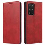 For Samsung Galaxy Note20 Ultra Calf Texture Magnetic Horizontal Flip Leather Case with Holder & Card Slots & Wallet(Red)