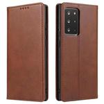 For Samsung Galaxy Note20 Ultra Calf Texture Magnetic Horizontal Flip Leather Case with Holder & Card Slots & Wallet(Brown)