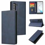 For Samsung Galaxy Note10 Calf Texture Magnetic Horizontal Flip Leather Case with Holder & Card Slots & Wallet(Blue)