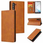 For Samsung Galaxy Note10 Calf Texture Magnetic Horizontal Flip Leather Case with Holder & Card Slots & Wallet(Khaki)