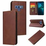 For Samsung Galaxy Note9 Calf Texture Magnetic Horizontal Flip Leather Case with Holder & Card Slots & Wallet(Brown)