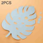 2 PCS Monstera Leaves 23x17cm Creative Leaves Paper Cutting Shooting Props Papercut Jewelry Cosmetics Background Photo Photography Props(Light Blue)