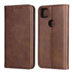 For Google Pixel 4a 4G Calf Texture Magnetic Horizontal Flip Leather Case with Holder & Card Slots & Wallet(Brown)