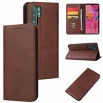 For Huawei P30 Pro Calf Texture Magnetic Horizontal Flip Leather Case with Holder & Card Slots & Wallet(Brown)