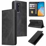For Huawei P40 Calf Texture Magnetic Horizontal Flip Leather Case with Holder & Card Slots & Wallet(Black)