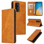 For Huawei P40 Calf Texture Magnetic Horizontal Flip Leather Case with Holder & Card Slots & Wallet(Khaki)