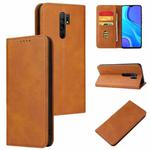 For Xiaomi Redmi 9 Calf Texture Magnetic Horizontal Flip Leather Case with Holder & Card Slots & Wallet(Khaki)