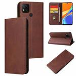 For Xiaomi Redmi 9C Calf Texture Magnetic Horizontal Flip Leather Case with Holder & Card Slots & Wallet(Brown)