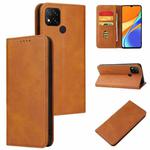 For Xiaomi Redmi 9C Calf Texture Magnetic Horizontal Flip Leather Case with Holder & Card Slots & Wallet(Khaki)