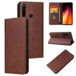 For Xiaomi Redmi Note 8 Calf Texture Magnetic Horizontal Flip Leather Case with Holder & Card Slots & Wallet(Brown)