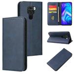 For Xiaomi Redmi Note 9 Calf Texture Magnetic Horizontal Flip Leather Case with Holder & Card Slots & Wallet(Blue)