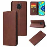 For Xiaomi Redmi Note 9 Pro Calf Texture Magnetic Horizontal Flip Leather Case with Holder & Card Slots & Wallet(Brown)