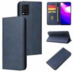 For Xiaomi Mi 10 Lite Calf Texture Magnetic Horizontal Flip Leather Case with Holder & Card Slots & Wallet(Blue)