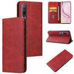 For Xiaomi Mi 10 Pro Calf Texture Magnetic Horizontal Flip Leather Case with Holder & Card Slots & Wallet(Red)