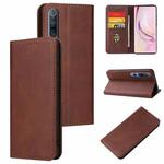 For Xiaomi Mi 10 Pro Calf Texture Magnetic Horizontal Flip Leather Case with Holder & Card Slots & Wallet(Brown)