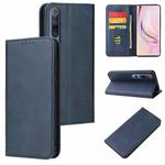 For Xiaomi Mi 10 Pro Calf Texture Magnetic Horizontal Flip Leather Case with Holder & Card Slots & Wallet(Blue)