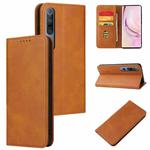 For Xiaomi Mi 10 Pro Calf Texture Magnetic Horizontal Flip Leather Case with Holder & Card Slots & Wallet(Khaki)