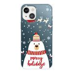 For iPhone 13 mini Christmas Series Transparent TPU Protective Case (Hat White Bear)