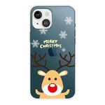 For iPhone 13 mini Christmas Series Transparent TPU Protective Case (Raise Hand Deer)