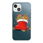 For iPhone 13 mini Christmas Series Transparent TPU Protective Case (Christmas Big Shoes)