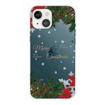 For iPhone 13 mini Christmas Series Transparent TPU Protective Case (Safflower Leaves)