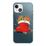 For iPhone 13 Christmas Series Transparent TPU Protective Case(Christmas Big Shoes)