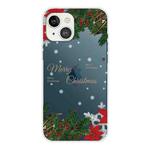 For iPhone 13 Christmas Series Transparent TPU Protective Case(Safflower Leaves)