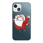 For iPhone 13 Christmas Series Transparent TPU Protective Case(Look to The Sky Old Man)