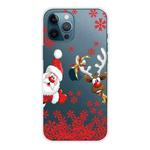 For iPhone 13 Pro Christmas Series Transparent TPU Protective Case (Red Leaves Old Man)