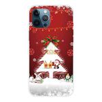 For iPhone 13 Pro Christmas Series Transparent TPU Protective Case (Mini Deer and Old Man)