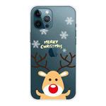 For iPhone 13 Pro Christmas Series Transparent TPU Protective Case (Raise Hand Deer)
