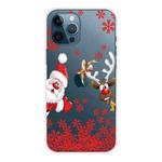 For iPhone 13 Pro Max Christmas Series Transparent TPU Protective Case (Red Leaves Old Man)