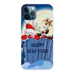 For iPhone 13 Pro Max Christmas Series Transparent TPU Protective Case (Wall-climbing Snowman)